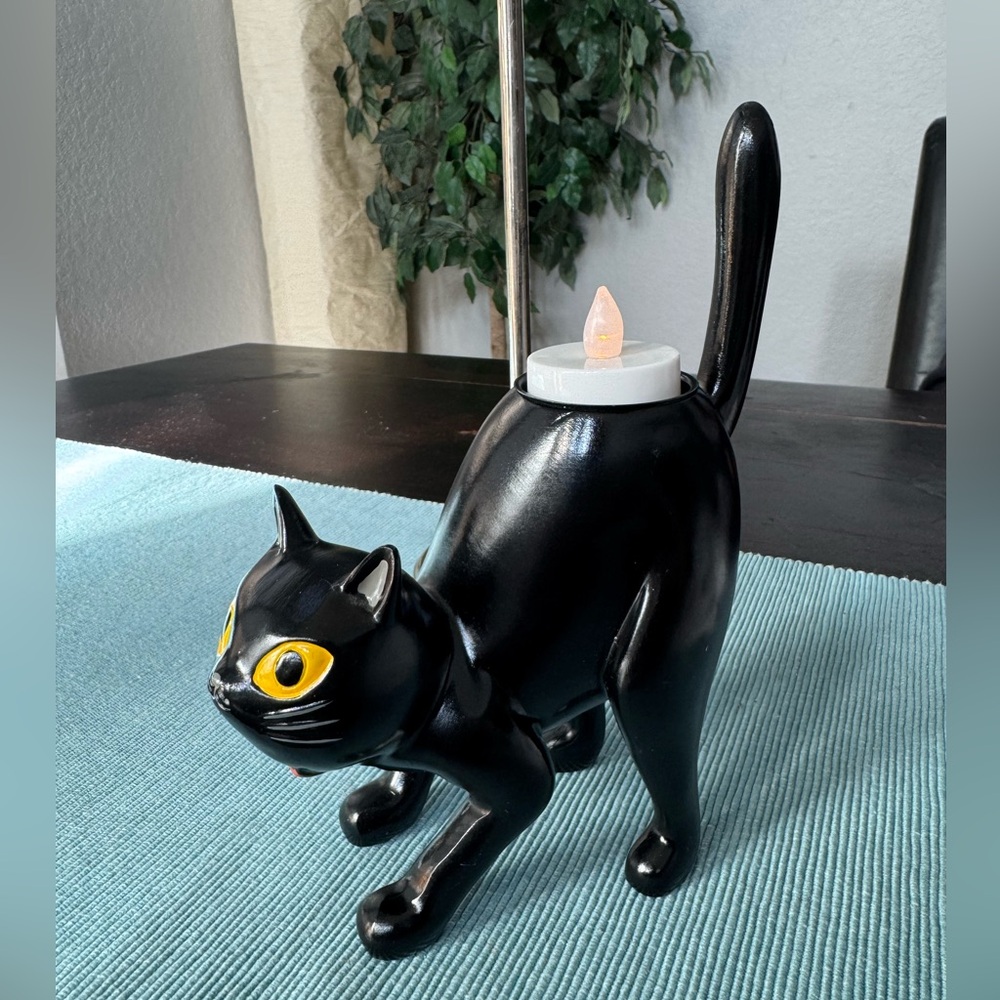PartyLite black cat tealight holder